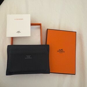 HERMES Citizen Twill Card Holder/Wallet Black